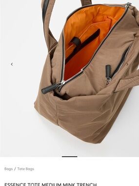 Mink Tote Bag with Orange Liner